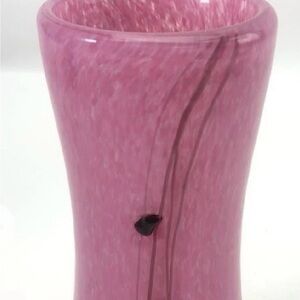 Elegant Pink Glass Art Drip Vase 6 1/8 inches